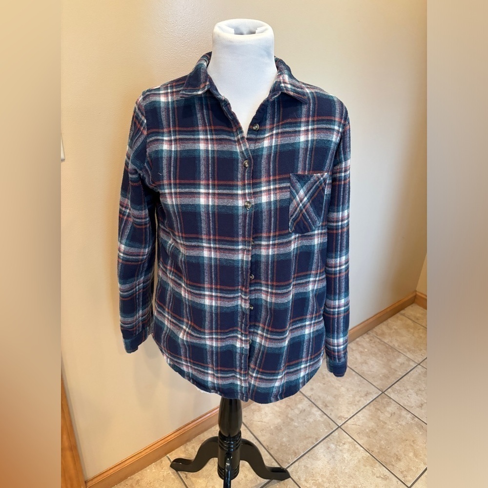 Ambiance Plaid Women’s Jacket Sherpa Lined Size Large